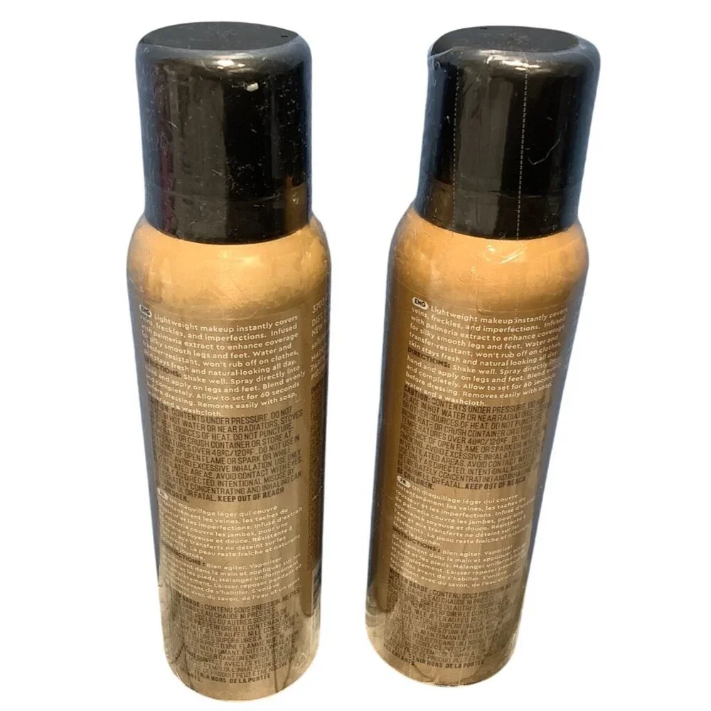 2 Sally Hansen Airbrush Legs Spray On Makeup Light Glow 4.4 oz Water Resistant